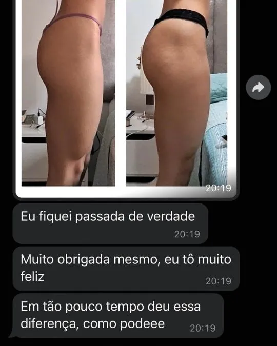 Feedback de aluna comprovando resultados do método Power Glutes